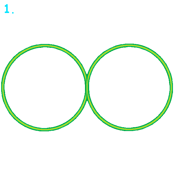 Bewegtes Bild mit den einzelnen Schritten einen Torus zu erstellen. Anleitung: einen Torus zeichnen