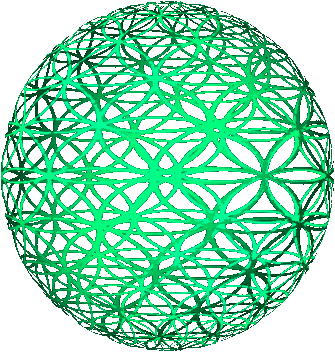 GIF Bild, Lebenskugel als GIF Zirkelblume Kreisblume Kreismuster Zirkelmuster Lebensblume Blume des Lebens Ringmuster als Ball oder Kugel